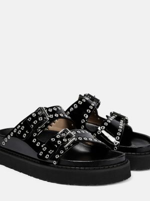 Lakierowane sandały skórzane Isabel Marant czarne