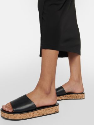 Slides di pelle con platform Ancient Greek Sandals nero