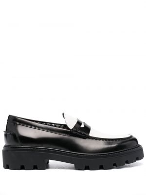 Skinn loafers Tod's svart