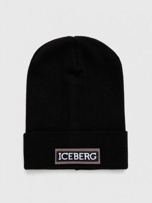 Dzianinowa czapka wełniana Iceberg czarna
