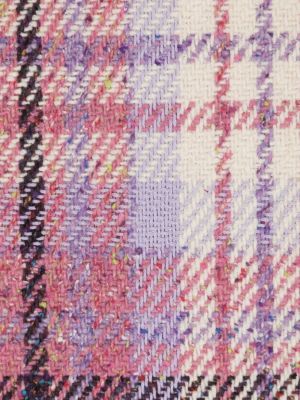 Kostkovaný vlněný šál s potiskem Acne Studios fialový