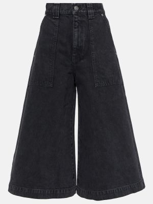 Pantaloni culottes cu talie înaltă Khaite negru