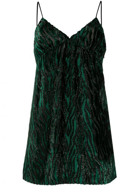 Mini vestido con estampado animal print Saint Laurent verde
