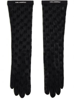 Rukavice so sieťovinou Karl Lagerfeld čierna