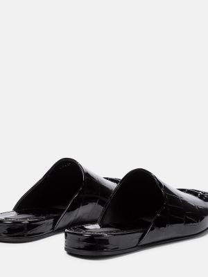 Papuci de casă din piele de lac Balenciaga negru
