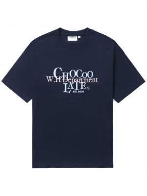 Pamut hímzett póló Chocoolate kék