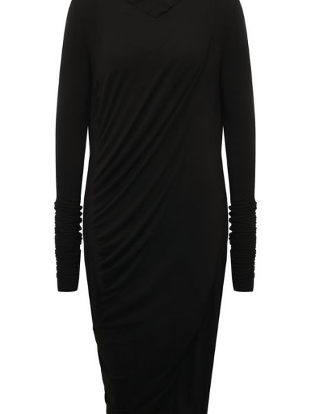 Черное платье из вискозы Rick Owens Lilies