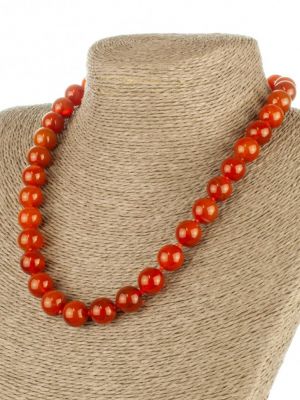 Ожерелье бусики-колечки оранжевое