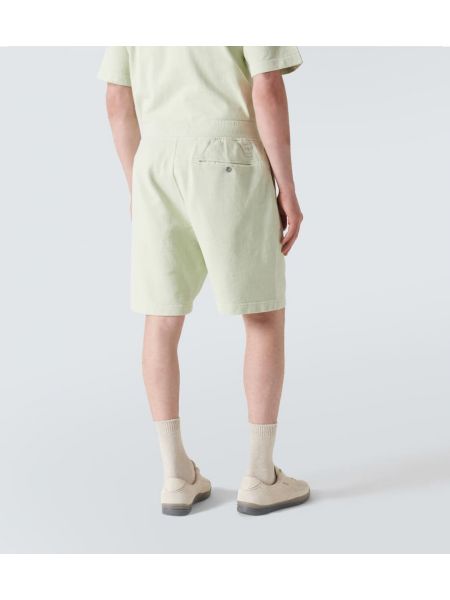Pantalones cortos de algodón de tela jersey Stone Island verde