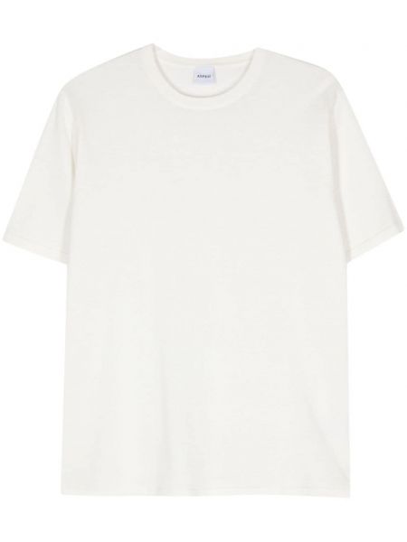 Плетена тениска с кръгло деколте Aspesi бяло