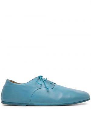 Кожени обувки в стил дерби Marsell синьо