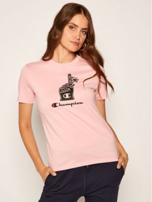 Basketbalové priliehavé tričko s potlačou Champion ružová