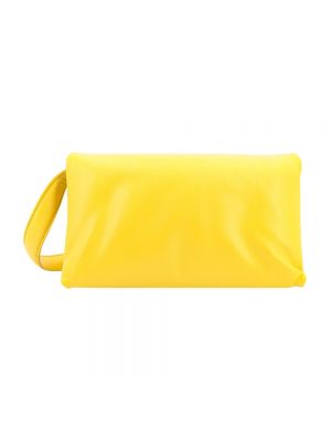Bolsa de hombro de cuero con estampado Marni amarillo