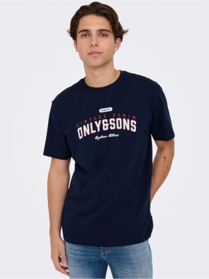 Marškinėliai Only & Sons mėlyna