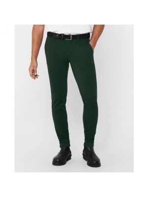 Pantalones slim fit Only & Sons verde