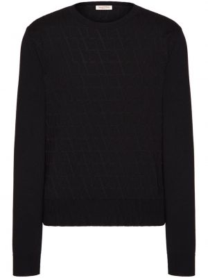 Vilnonis megztinis Valentino Garavani juoda