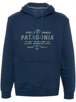Raštuotas džemperis su gobtuvu Patagonia mėlyna