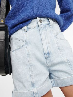 Džínové šortky s vysokým pasem Isabel Marant modré