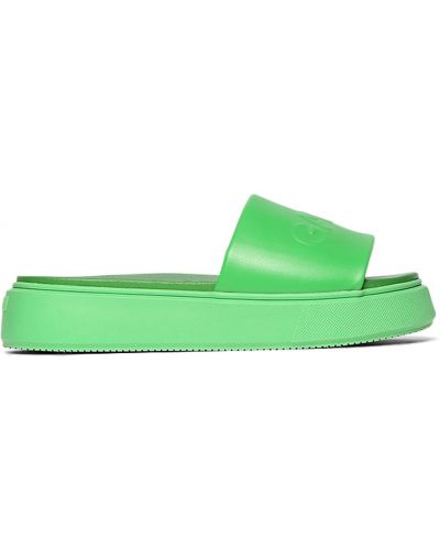 Kožené sandále z ekologickej kože Ganni žltá