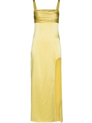 Копринена вечерна рокля De La Vali жълто