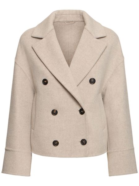 Uld frakke Brunello Cucinelli beige