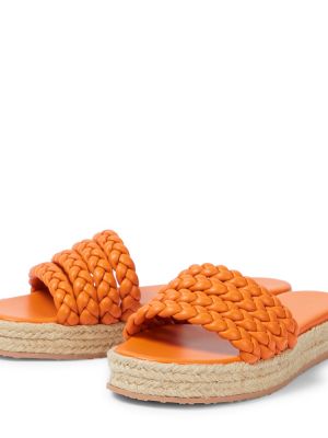 Sandale din piele Gianvito Rossi portocaliu