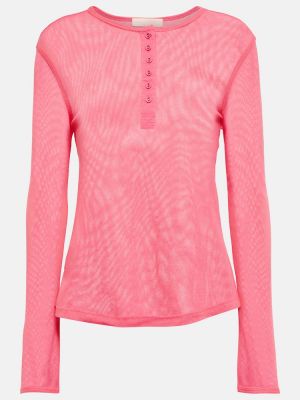 Памучен пуловер Ulla Johnson розово