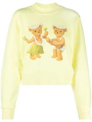 Sweatshirt mit print mit rundem ausschnitt Palm Angels gelb