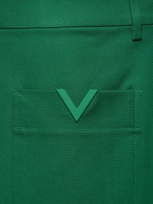 Puuvillased bermuudapüksid Valentino roheline