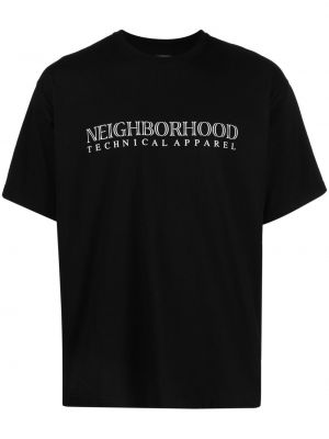 Тениска с принт Neighborhood черно