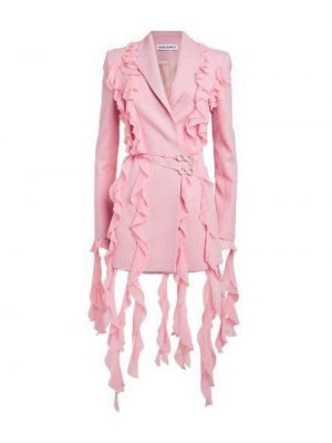 Vunena mini haljina Mach & Mach ružičasta