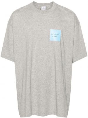 Bavlněné tričko Vetements šedé