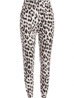 Pantalones de chándal con estampado leopardo Alice+olivia blanco