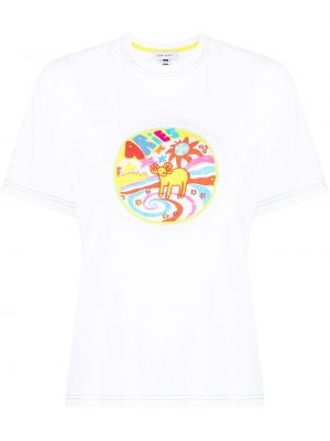 Bomull brodert t-skjorte Mira Mikati hvit