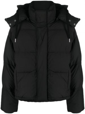 Pernata jakna s kapuljačom Ami Paris crna