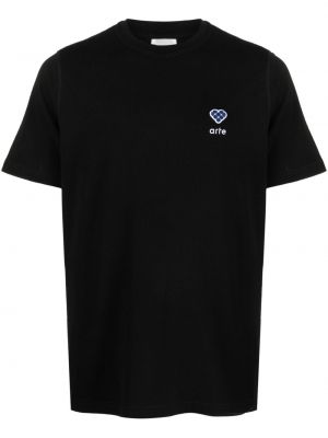 Herzmuster t-shirt aus baumwoll Arte schwarz