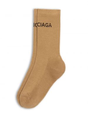 Bavlněné ponožky Balenciaga hnědé