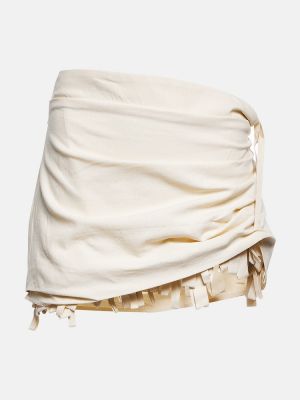 Mini spódniczka z falbankami Jacquemus biała