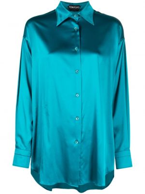 Копринена риза Tom Ford синьо