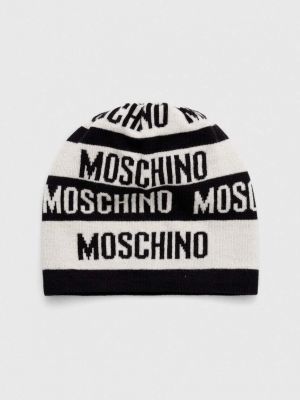 Вълнена шапка Moschino бяло