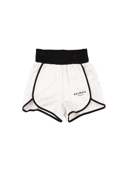 Bomull shorts for jenter Balmain hvit