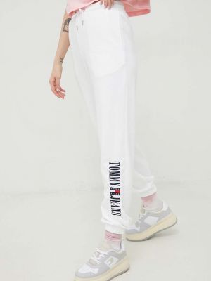 Клинове с апликация Tommy Jeans бяло