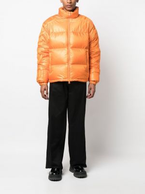 Pikowana kurtka puchowa Burberry pomarańczowa
