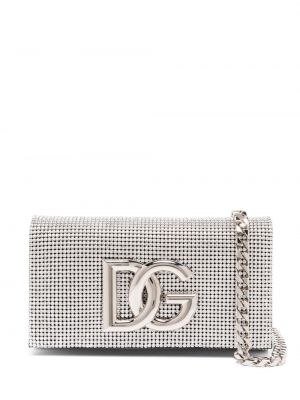 Сумка через плечо Dolce & Gabbana, серебряная