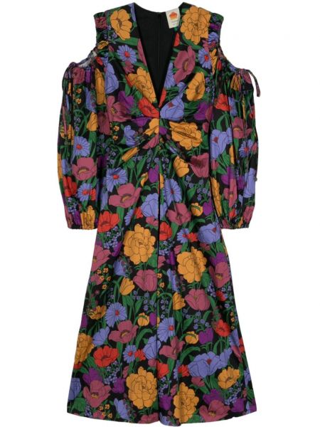Maksi haljina s cvjetnim printom s printom Farm Rio crna