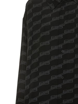 Hedvábná saténová košile Balenciaga černá