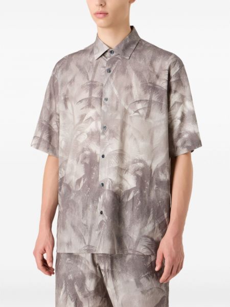 Hemd mit geknöpfter mit print Emporio Armani grau