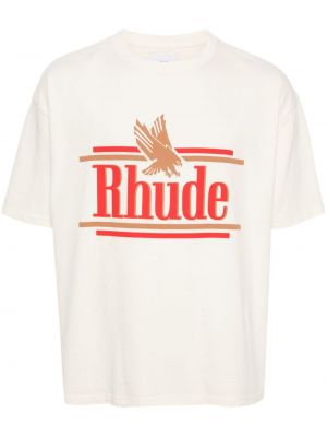 Kokvilnas t-krekls ar apdruku Rhude balts