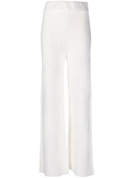Плетени кашмирени панталон Lanvin бяло