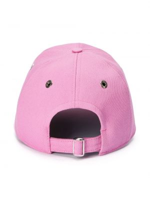 Haftowana czapka z daszkiem Ami Paris różowa